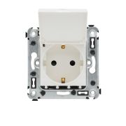 Розетка 1-м СП 2мод. Avanti «Белое облако» 16А IP41 2P+E защ. шторки с крышкой бел. DKC 4400013