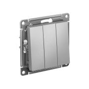 Выключатель 3-кл. СП AtlasDesign 10А IP20 (сх. 1+1+1) 10AX механизм алюм. SE ATN000331