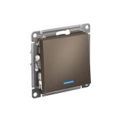 Переключатель проходной 1-кл. СП AtlasDesign 10А IP20 (сх. 6а) 10AX с подсветкой механизм мокко SE ATN000663