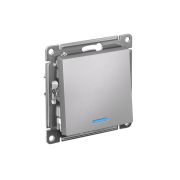 Переключатель проходной 1-кл. СП AtlasDesign 10А IP20 (сх. 6а) 10AX с подсветкой механизм алюм. SE ATN000363