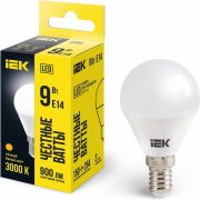 Лампа светодиодная G45 9Вт шар 3000К E14 230В IEK LLE-G45-9-230-30-E14