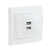 Розетка USB 2-м СП Минск 2.1А бел. EKF ERR-2USB-100