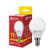 Лампа светодиодная LED-ШАР-VC 11Вт шар 3000К тепл. бел. E14 1050лм 230В IN HOME 4690612020587