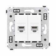 Розетка компьютерная 2-м СП Avanti «Белое облако» RJ45 кат.6 без шторок механизм DKC 4400694