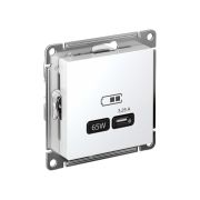 Розетка USB AtlasDesign тип C 65Вт QC PD высокоскор. ЗУ механизм бел. SE ATN000127