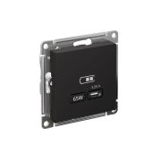 Розетка USB AtlasDesign тип C 65Вт QC PD высокоскор. ЗУ механизм карбон SE ATN001027