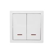 Выключатель 2-кл. ОП LETO 10А IP20 с индикацией бел. LEZARD 752-0200-112