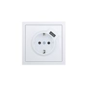 Розетка 1-м ZIMA IP20 + USB с заземл. механизм бел. LEZARD 704-0288-181