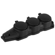 Колодка 3-м с заземл. 16A IP44 KX-3e-B-IP44 каучук. черн. Эра Б0068453