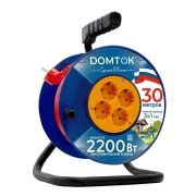 Удлинитель на катушке 4х30м с заземл. 10А IP20 2.2кВт ПВС 3х1 DOMTOK 2442