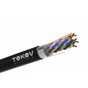 Кабель витая пара F/UTP 4х2х24AWG(0.48мм) кат.5E PE outdoor Fluke tested (м) TOKOV ELECTRIC TKE-C05-F/UTP-42-5E-305-OD