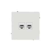 Розетка компьютерная 2-м KANT RJ45 кат.5E без шторки бел. песок DKC 7010664