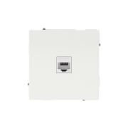 Розетка компьютерная 1-м KANT RJ45 кат.5E без шторки бел. магнолия DKC 7000663