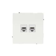 Розетка компьютерная 2-м KANT RJ45 кат.5E без шторки бел. магнолия DKC 7000664