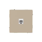 Розетка компьютерная 1-м KANT RJ45 кат.6A без шторки ванильн. марципан DKC 7015673