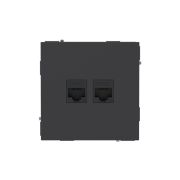 Розетка компьютерная 2-м KANT RJ45 кат.5E без шторки черн. уголь DKC 7012664