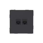 Розетка компьютерная 2-м KANT RJ45 кат.6A без шторки черн. уголь DKC 7012674