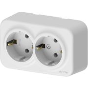 Розетка 2-м СП ARIA 16А IP20 с заземл. бел. ARVIA 25 01 1000 907