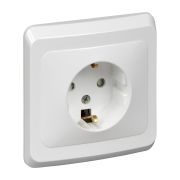 Розетка 1-м СП Этюд 16А IP20 250В с заземл. защ. шторки бел. SE PC16-004B