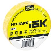Изолента ПВХ 0.18х19мм желт. (рул.20м) IEK UIZ-20-10-K05