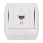 Розетка компьютерная 1-м ОП Nata RJ45 бел. LEZARD 710-0200-139
