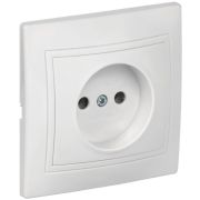 Розетка 1-м СП Кварта 10А IP20 без заземл. без защ. шторок бел. GENERICA ERK13-K01-10-DM