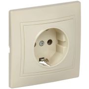 Розетка 1-м СП Кварта РС10-3-ККм 16А IP20 с заземл. без защ. шторок крем. GENERICA ERK14-K33-16-DM