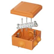 Коробка ответвительная FS 100х100х50мм IP55 6п 450В 6А 4кв.мм с кабельными вводами и клеммниками пластик. DKC FSB11604