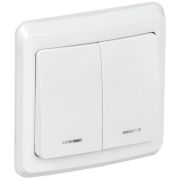 Выключатель 2-кл. СП Вега 10А IP20 ВС10-2-1-ВБ с индикацией бел. GENERICA EVV21-K01-10-DM