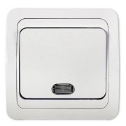 Выключатель 1-кл. СП Classico 2121 10А IP20 с подсветкой бел. ASD / IN HOME 4680005959853