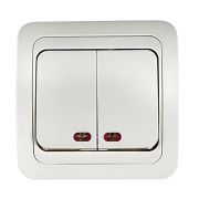 Выключатель 2-кл. СП Classico 2123 10А IP20 с подсветкой бел. ASD / IN HOME 4680005959877