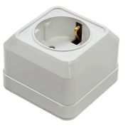 Розетка 1-м BOLLETO защ. шторки с заземл. накл. 7028х бел. ASD / IN HOME 4690612000954