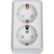 Розетка 2-м BOLLETO защ. шторки с заземл. накл. 7128х бел. ASD / IN HOME 4690612000961